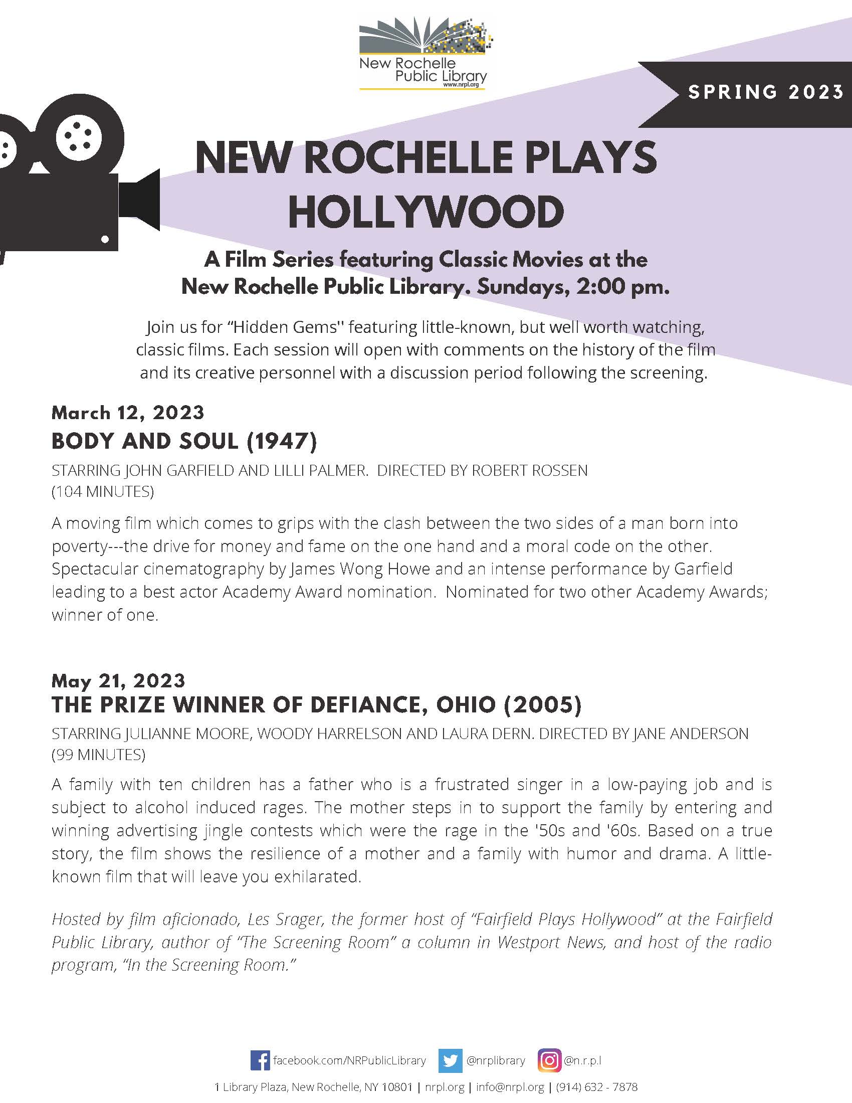 New Rochelle Plays Hollywood "Body and Soul" (1947) New Rochelle